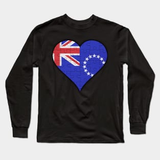 Cook Islander Jigsaw Puzzle Heart Design - Gift for Cook Islander With Cook Islands Roots Long Sleeve T-Shirt